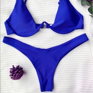Royal blue 2 piece underwire swimsuit!